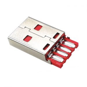 USB A PLUG COPPER RED PBT